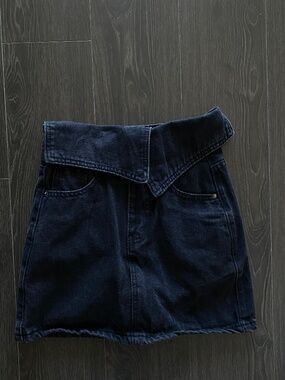 Black Denim Skirt Skort Shorts Cool Design Japan XS
